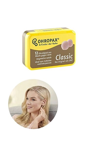 GÜMRÜK BEY Ohropax Classic Balmumlu Kulak Tıkacı,12 Adet Gürültü Önleyici, Uy...
