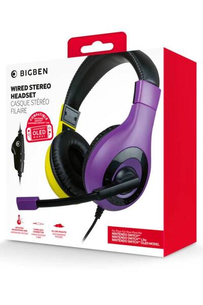 Bigben Casti Interactive Stereo V1 Purple & Yellow - Nintendo Switch