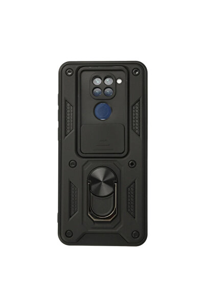 eco port حافظة ريدمي نوت 9 من السيليكون مع حلقة عدسة بارس - أسود