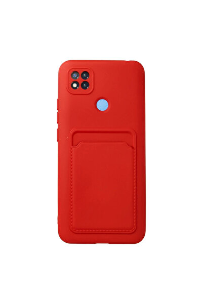 eco port حافظة Redmi 9c من السيليكون مع بطاقة عمل كلفن - أحمر
