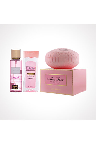 ROSE BERRYY مجموعة عطور ميس روز / بودرة، زيت، وبخاخ للجسم 250 مل برائحة الورد...
