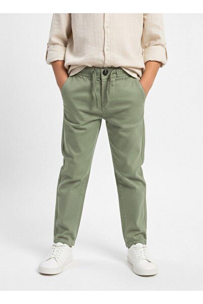 Esprix Kids بنطلون مطاطي للأولاد من القطن المنسوج، قماش أساسي للأطفال