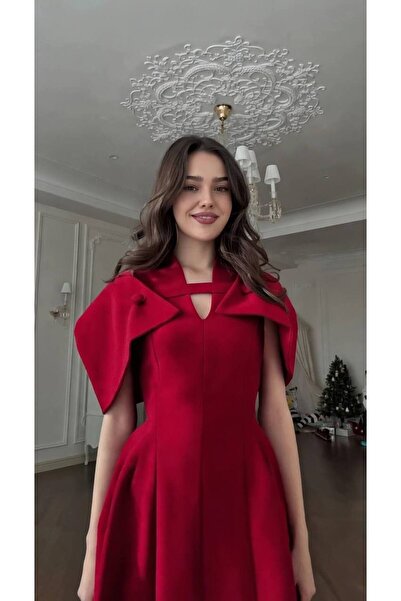 SAHRA-TALA soft red dress