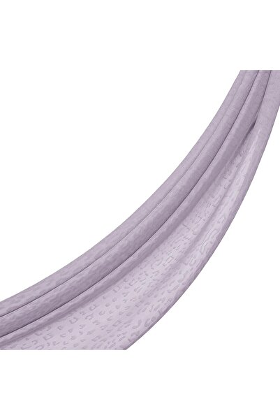 ipekevi Σάλι με Μονόγραμμα - Με Σχέδιο Λεοπάρ - Λιλά