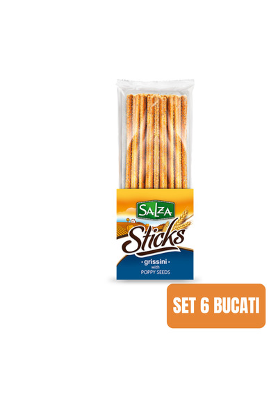 Morello SET 6 PIECES - Grissini Breadsticks with Poppy Seeds 220 g
