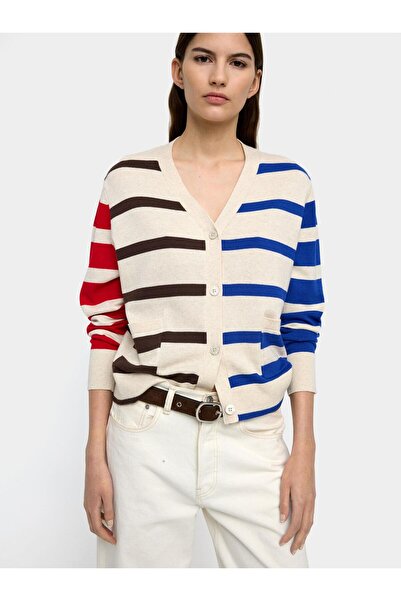 PARFOIS Kadın Çizgili Örme Hırka