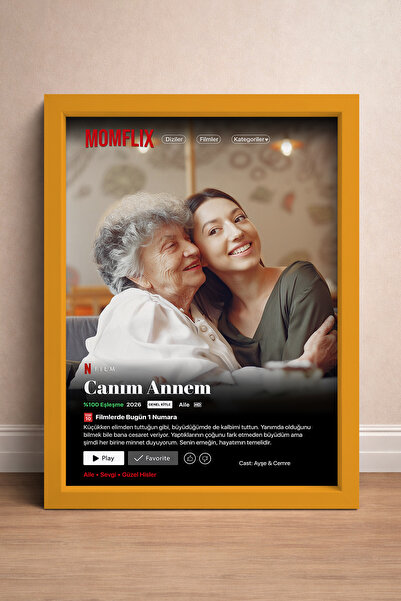 HOMEPACK Anneler Günü Hediyesi, Anne Posteri, Çerçeveli Anne Tablosu, Momflix...