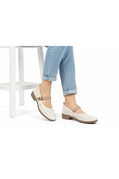 PASS Collection Beige Mary Jane Casual Shoes
