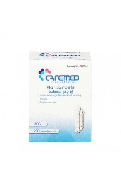 CAREMED Flat Lancets 30G – 200 Sterile Pieces