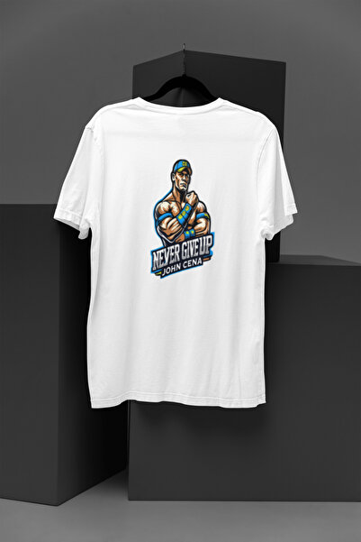 MG JOHN CENA BASKILI BİSİKLET YAKA PAMUKLU OVERSIZE KALIP KISA KOLLU UNISEX T...