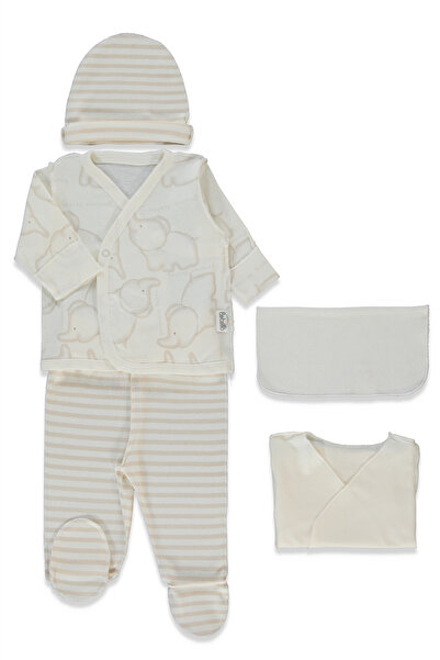 Bebetto طقم زيبين للأطفال المبتسرين من ريبانا، 5 قطع (حيوانات سعيدة) بيج