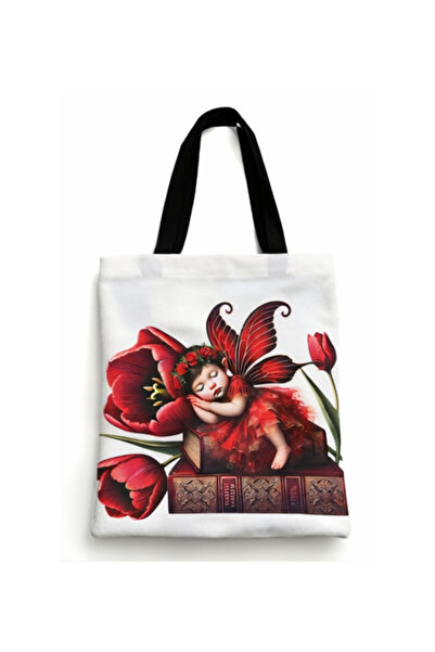OEM Shopper Bag with Fairy and Red Tulips