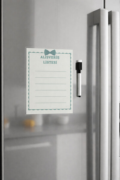 Tint and Treats Buzdolabı Alışveriş Listesi A5 – Laminasyonlu Yaz Sil – Magne...