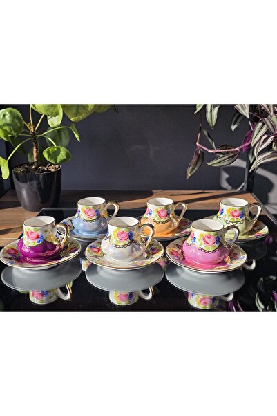 FERMATO El Dekor El Boyama 6 Person Mixed Coffee Set