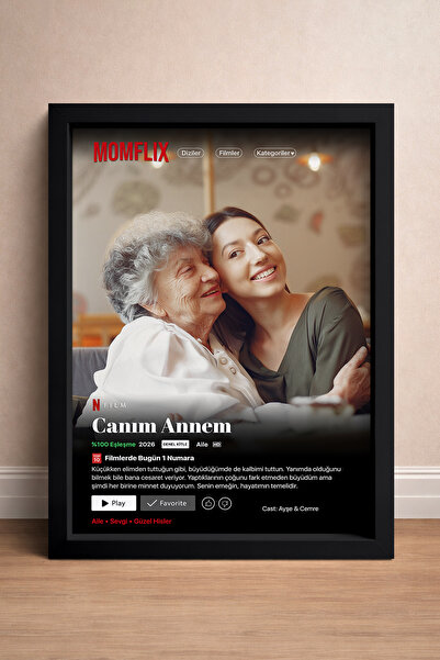 HOMEPACK Anneler Günü Hediyesi, Anne Posteri, Çerçeveli Anne Tablosu, Momflix...