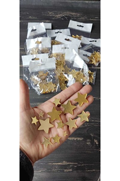 hoby shop Gold Yıldız Mini Boy 1,2,3 Cm 10 Adet