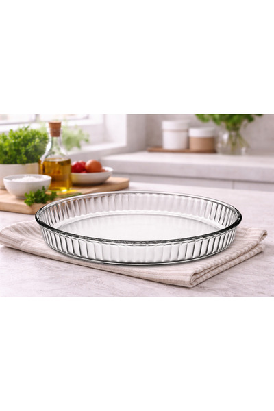 Borcam Naz Home Oval Fırın Kabı – Cam Tepsi Isıya Dayanıklı