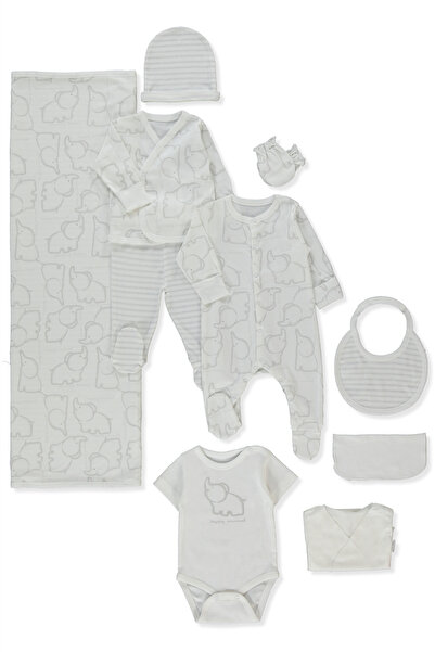 Bebetto طقم ريبانا زيبين 10 قطع (حيوانات سعيدة) رمادي ميلانج