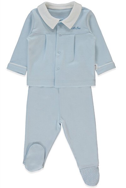 Bebetto İNTERLOK PATİKLİ PİJAMA TAKIMI 2Lİ (LITTLE BOSS) MAVİ