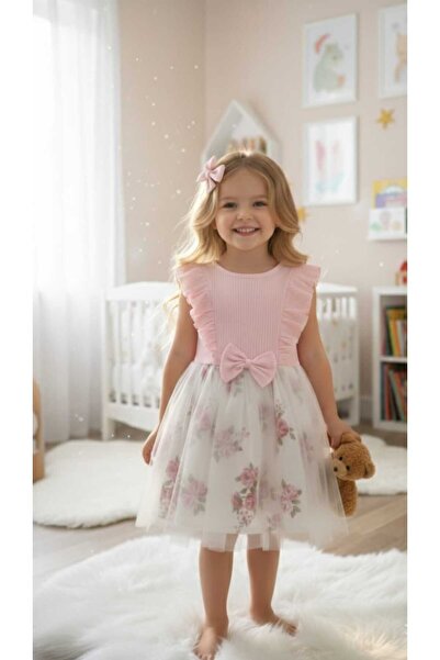 Retro Women Rochie Tutu florală din bumbac pentru fete, pentru ziua de nașter...