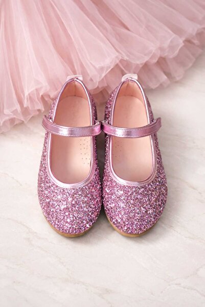 Turkuaz Ayakkabı Lila Pullu ORTOPEDİK cırt bant kolay giyim