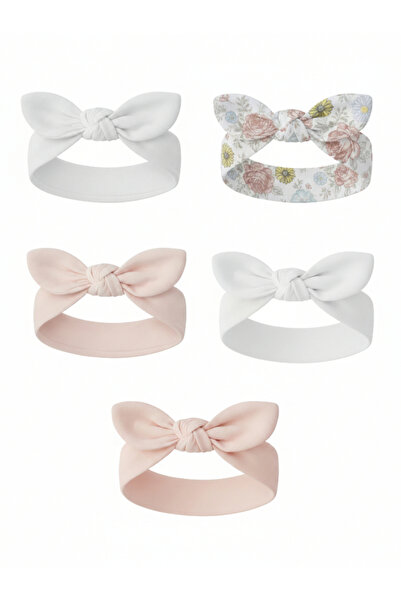 Mother's Choice By Styli Pack of 5 - Bow Soft Cotton Headbands 0-6 Months