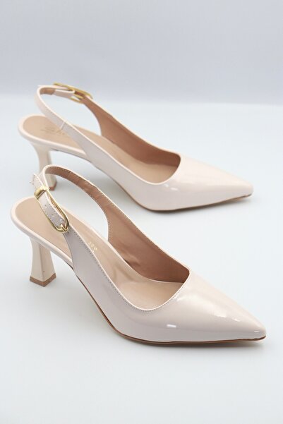 Sanvio Tarzkar Women's Beige Buckle Open Back Pointed Toe Comfortable Sole Cl...