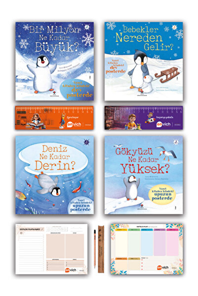 Tübitak Yayınları Penguen Pipkin Serisi Ciltli Özel Baskı Hediyeli Set - Deni...