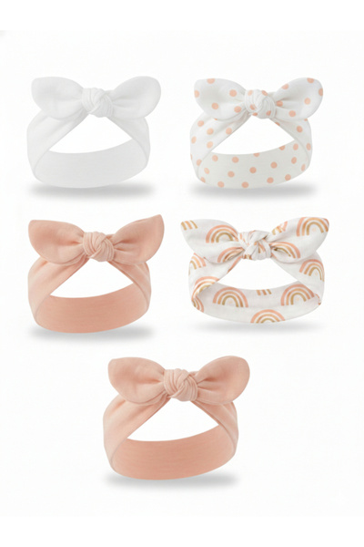 Mother's Choice By Styli Pack of 5 - Bow Cotton Headbands 0-6 Months