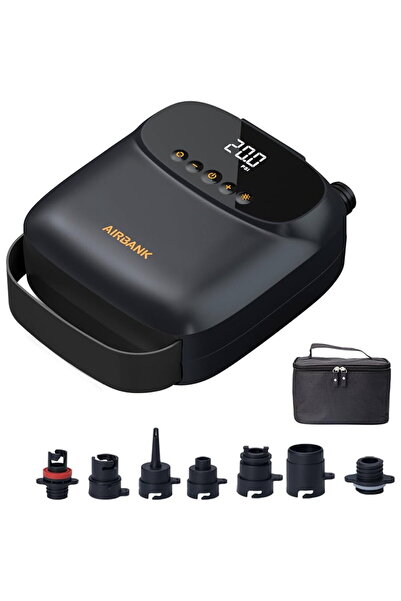 AIRBANK Electric pump with battery for SUP, Kayak, Kite, Mattress, 20PSI, 520...