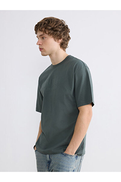 LC Waikiki Rmz Gi̇yi̇m Farkiyla Zero Roba Collar Printed Men's T-Shirt