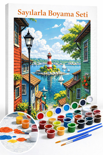 Aren Design Sayılarla Boyama Çerçeveli Hobi Seti Numaralı Tuval Fırça Boya Da...