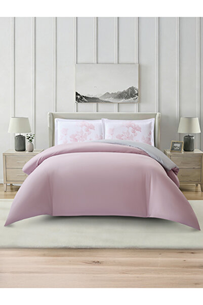 Donetella Solid 4Pc Duvet Cover Set, Queen Size 200×230cm, Brushed Microfiber...
