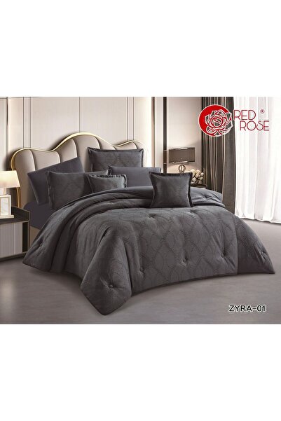 Red Rose ZYRA Summer Bedspread Set (Double Size, 8 Pieces)