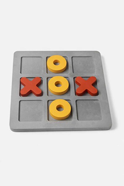 Karra Art لعبة تيك تاك تو الخرسانية المزخرفة |   مجموعة XOX المصنوعة يدويًا |...