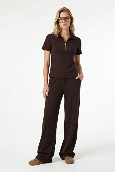 Ritnice Women's Nola Modal Touch Zippered Polo Collar Waist Elastic Pocketed ...