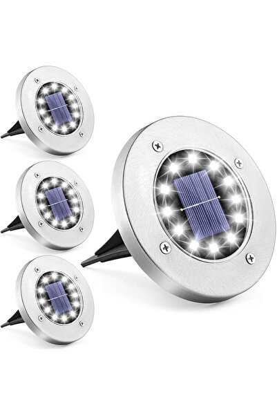 jimacro Lumini solare de grădină cu 12 LED-uri, pentru alei, impermeabil, set...