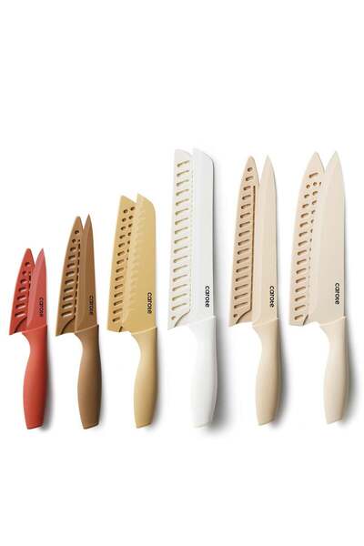 CAROTE 12 Pieces Kitchen Knife Set, Stainless Steel Knife Set With Nonstick C...