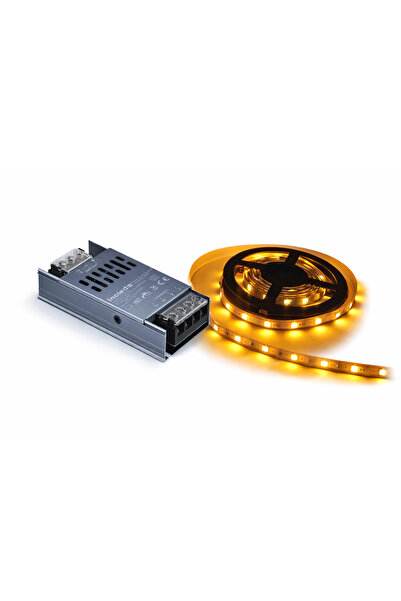 cataa Cata 5 Metre Amber Şerit Led + Inoled 8.3A 12V Led Trafosu Set