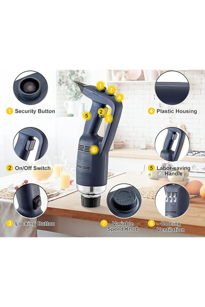 LETWOO Commercial Immersion Blender 500W Power, Hand Held Mixer with 15.7-Inc...