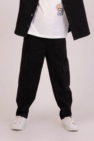 NK Pantaloni cargo cu buzunare pentru băieți Dmb, 9-14 ani, negri