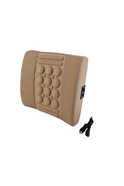 Generic Electric Massage Waist Support Lumbar Cushion for Car – Beige