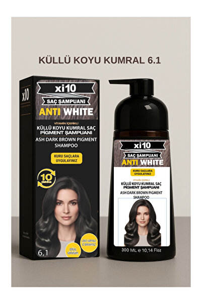 xi10 Beyaz Kapatıcı (Küllü Koyu Kumral 6.1 ) Saç Beyaz Kapatan Hızlı Şampuan ...