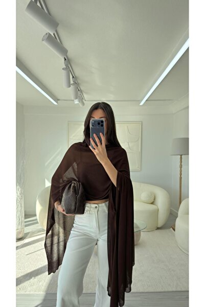 LUUNA STORE Fine knitted cape blouse - brown