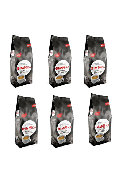 Gimoka حبوب قهوة أروما كلاسيكو، عبوة من 6 أكياس × 1 كجم | قهوة إسبريسو إيطالي...