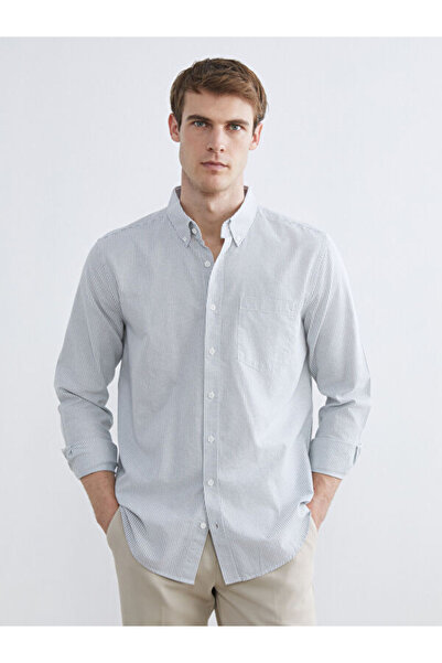 LC Waikiki Rmz Gi̇yi̇m Farkiyla Standard Fit Striped Men's Shirt