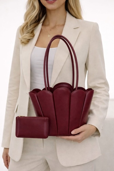 Store Krem Pile Detaylı El & Omuz Çantası – Mini Cüzdan Hediyeli