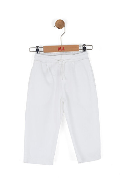 NK Βρεφικό παντελόνι Poyraz για αγόρια 1-4 ετών, λευκό