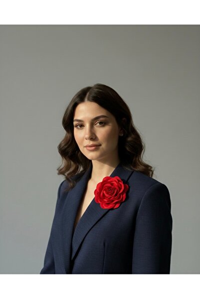 Çınar Aksesuar Premium 3D El Yapımı Dev Gül Broş & Yaka Çiçeği – Haute Coutur...