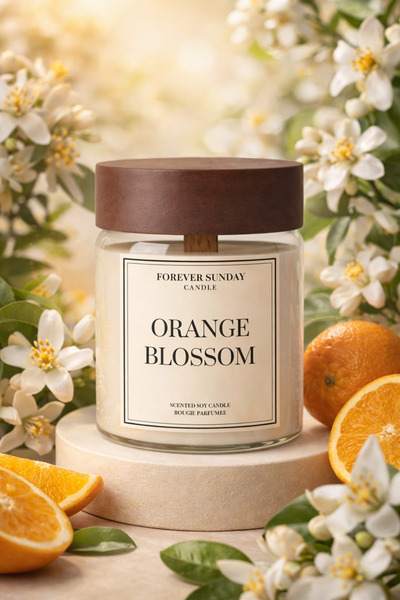 Forever Sunday Orange Blossom Portakal Kokulu %100 Soya Mumu Ahşap Fitilli De...